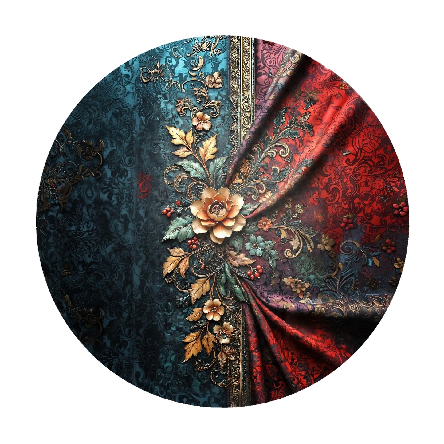 Royal Floral Round Tablecloth