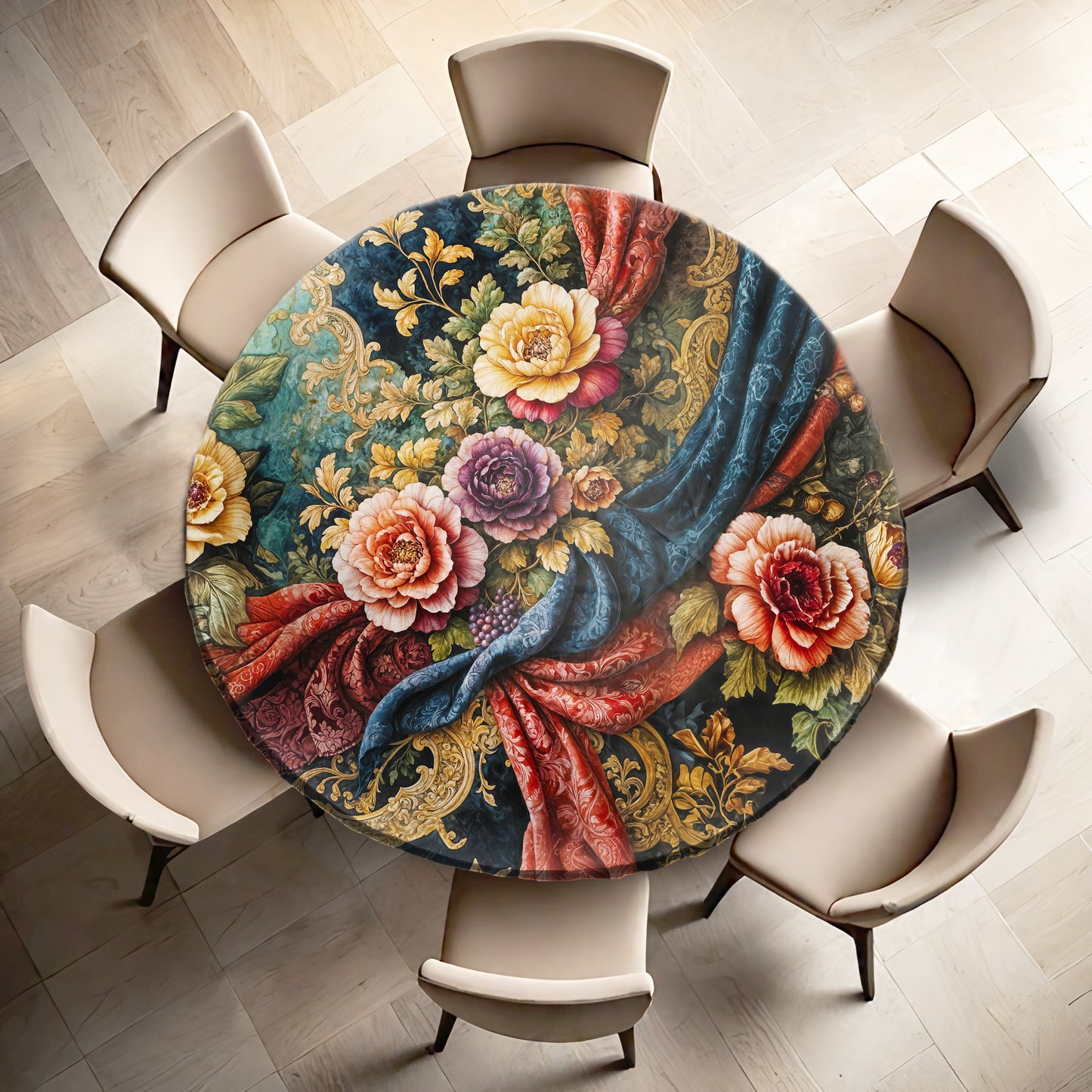 Royal High Tea Round Tablecloth