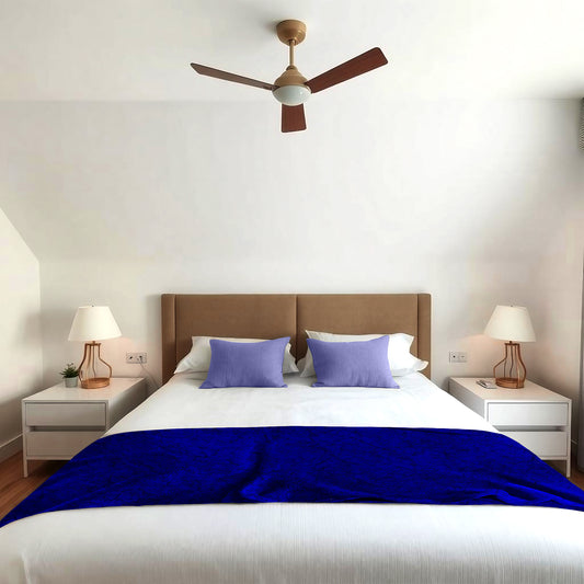 Royal Blue Light Bed Throw