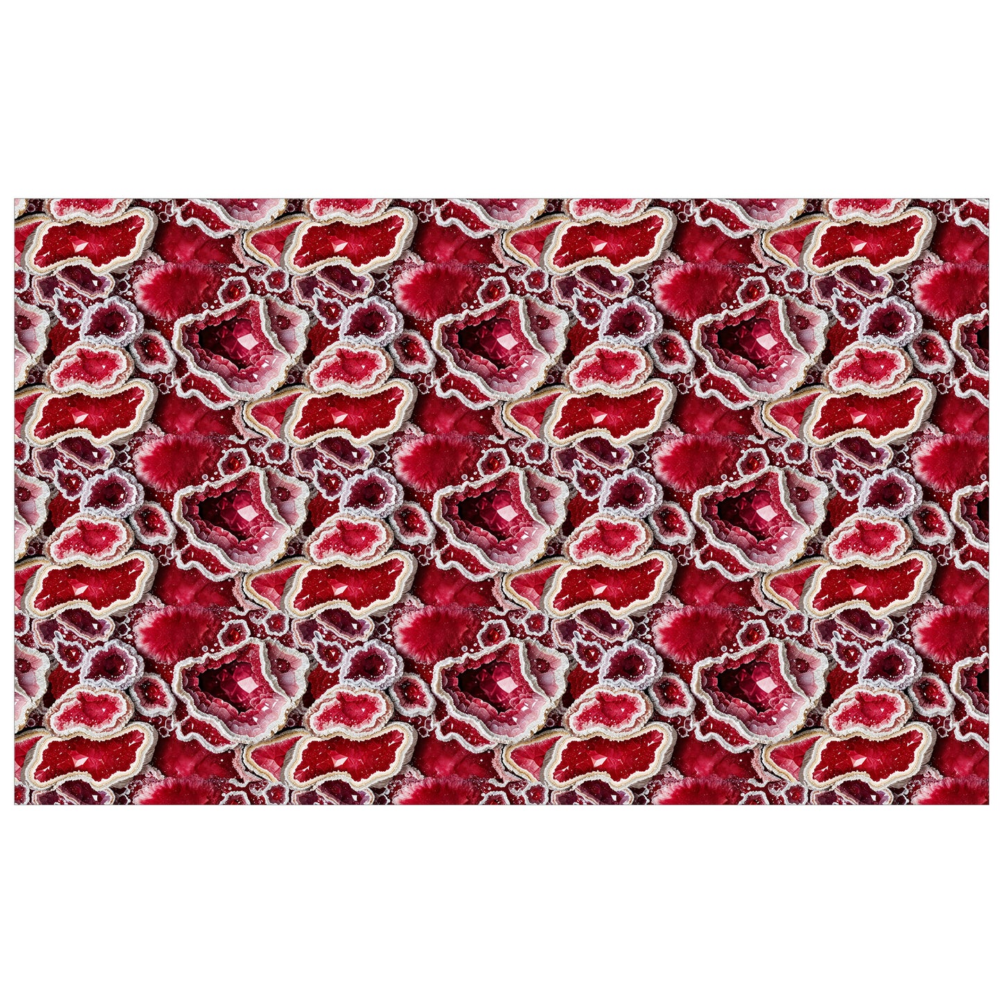 Ruby Red Geode Crystal Rectangle Tablecloth