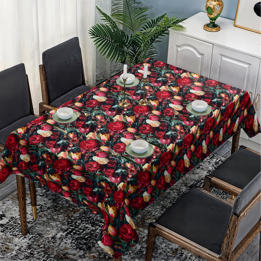 Ruby & Amber Floral Rectangle Tablecloth