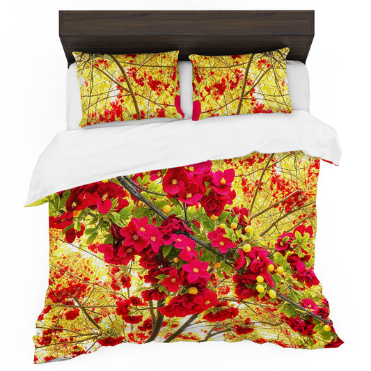 Ruby and Gold Duvet Cover Set