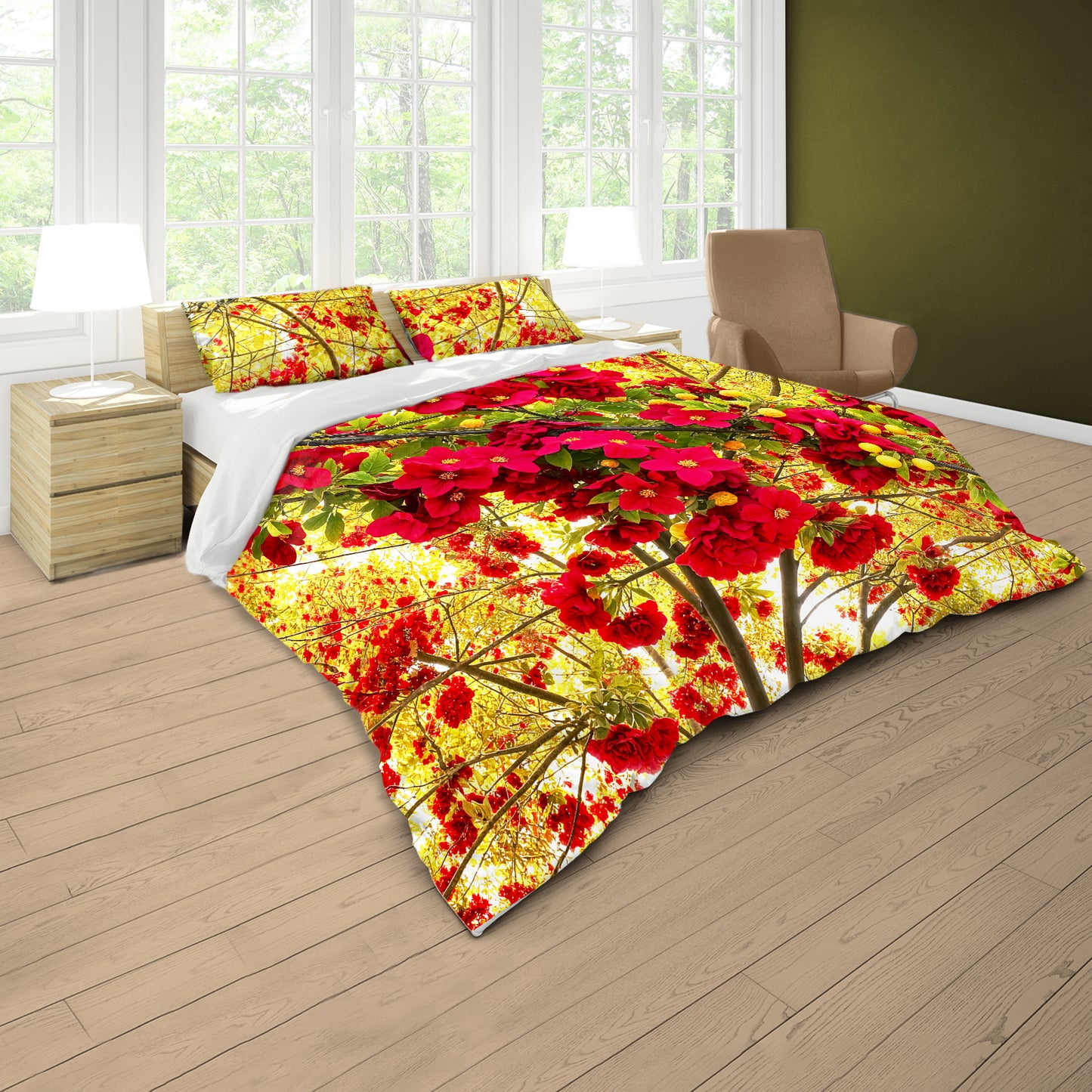 Ruby and Gold Duvet Cover Set