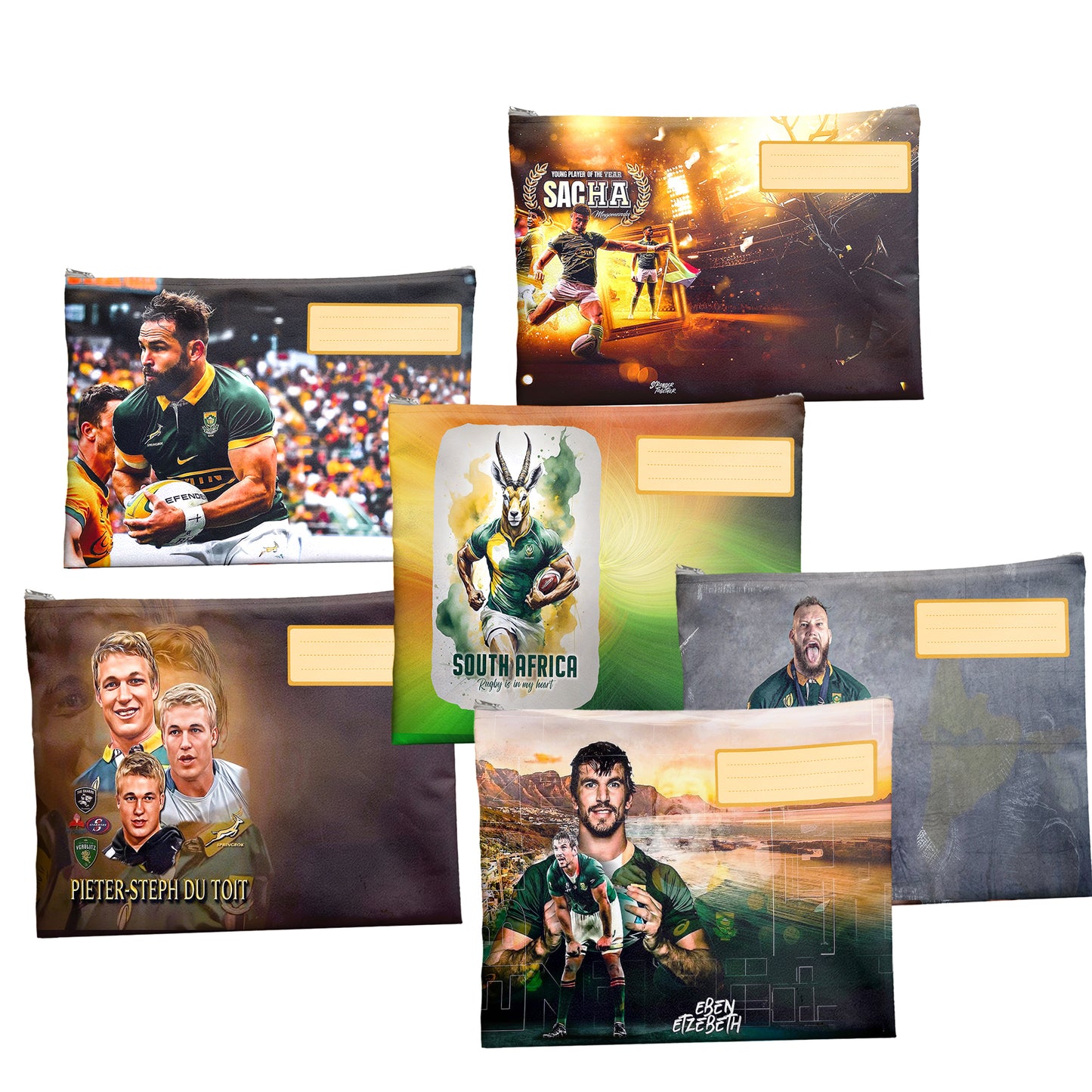 Rugby Legends Subject Savvy Book Bags Set of 6