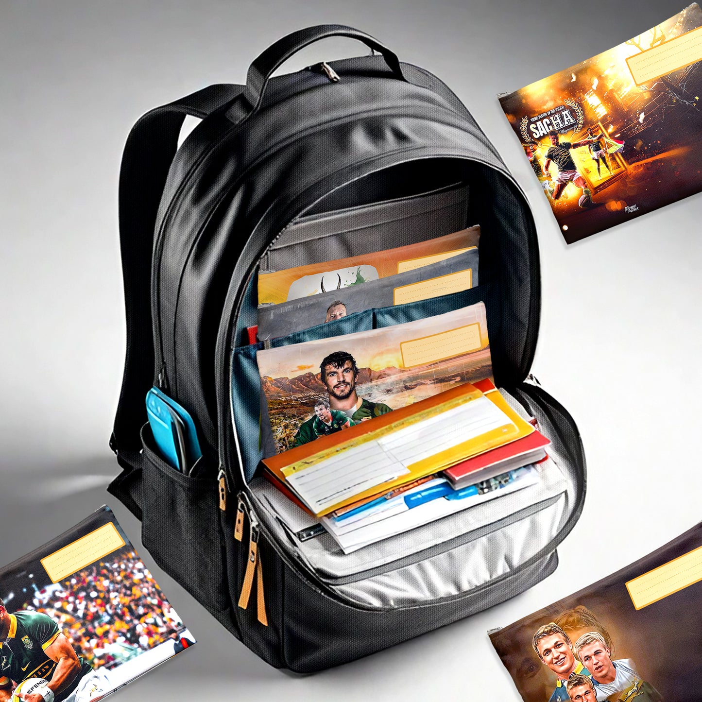 Rugby Legends Subject Savvy Book Bags Set of 6