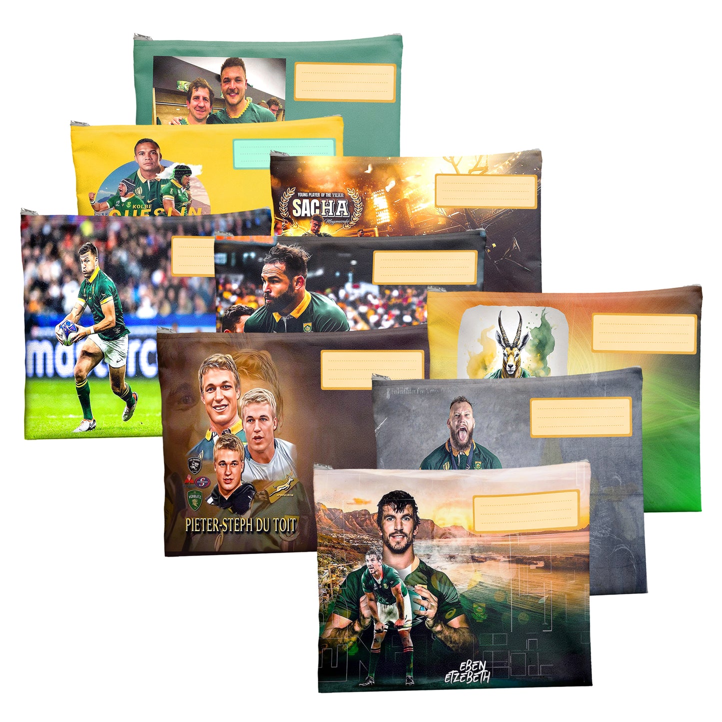 Rugby Legends Subject Savvy Book Bags Set of 9