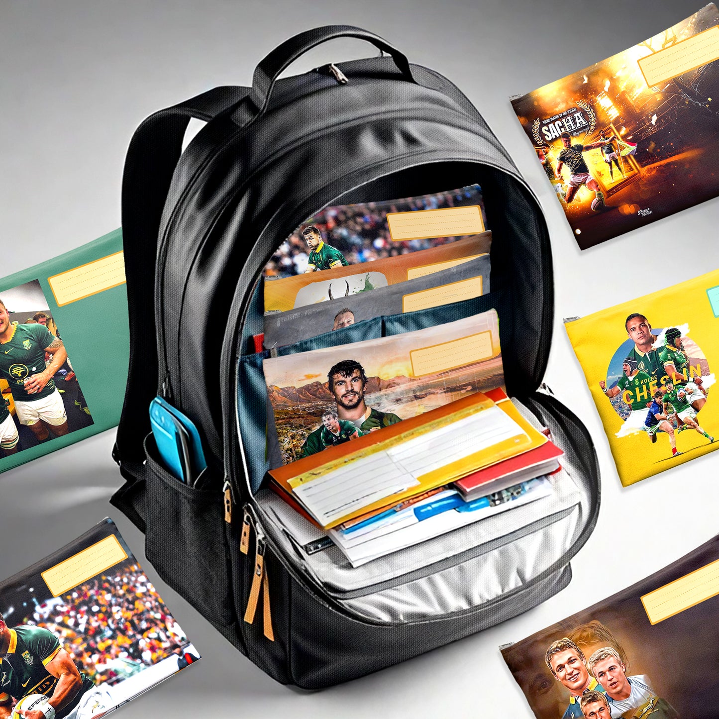 Rugby Legends Subject Savvy Book Bags Set of 9