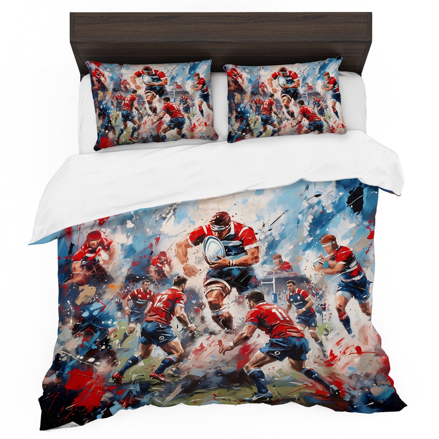 Rugby Match Abstract Duvet Cover Set