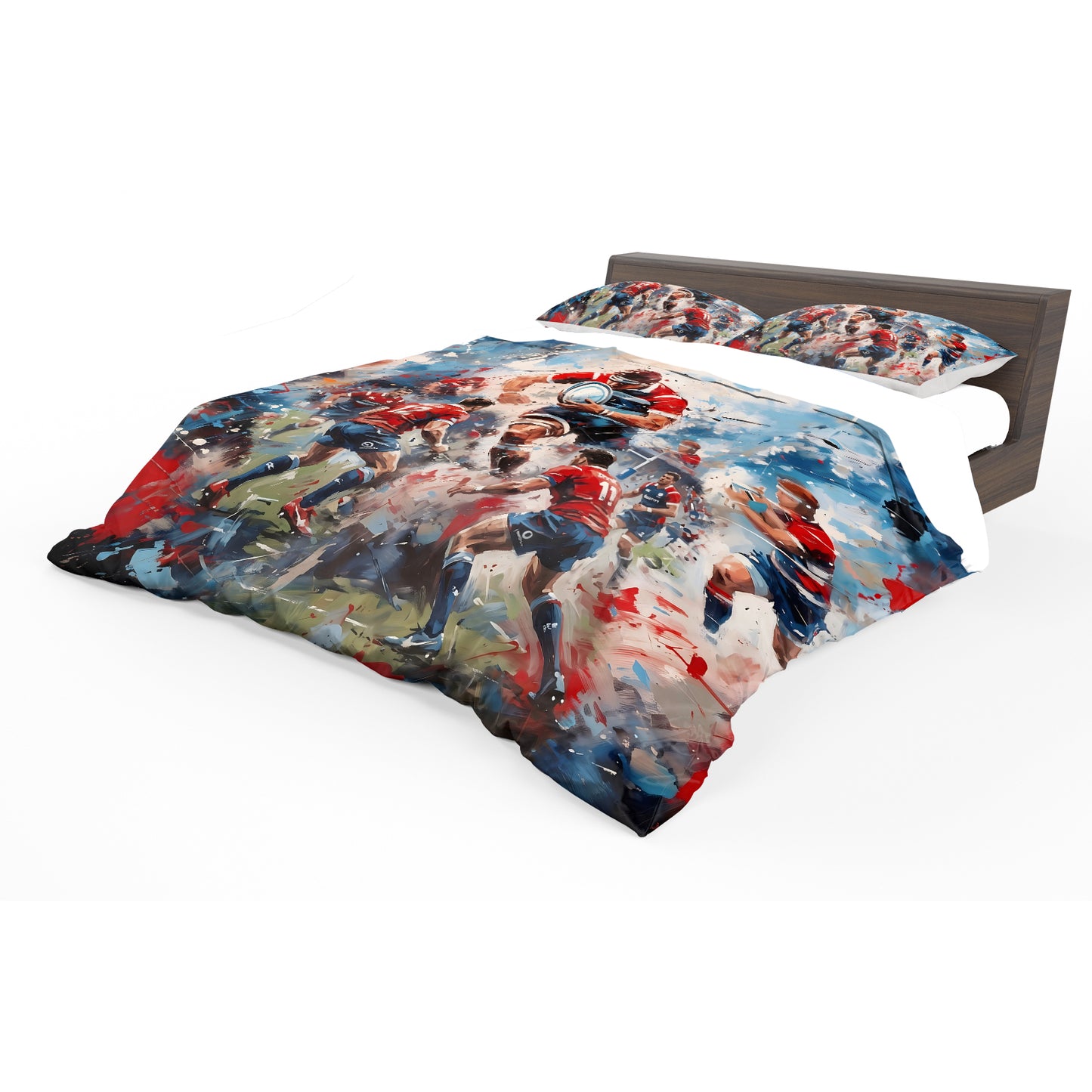 Rugby Match Abstract Duvet Cover Set