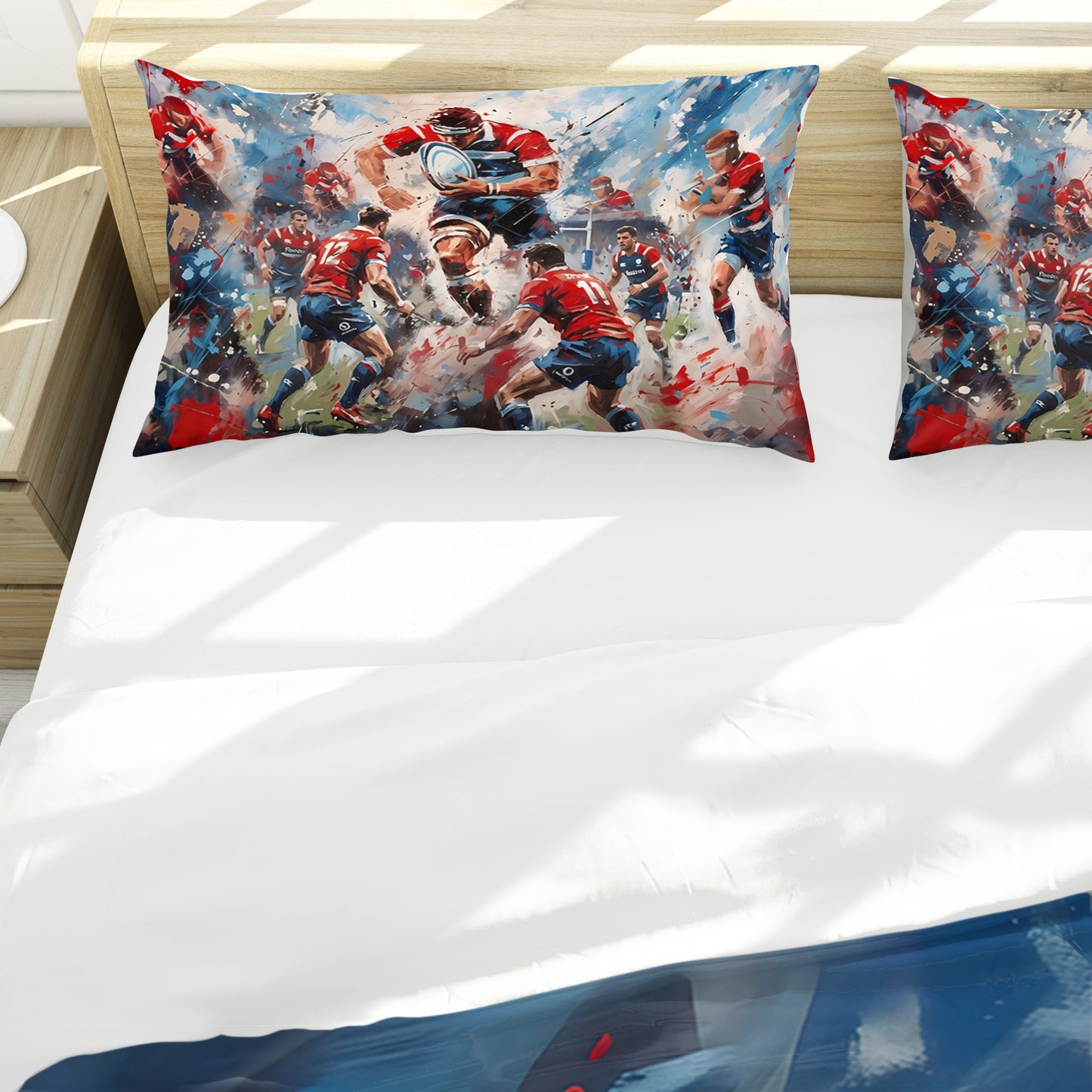 Rugby Match Abstract Duvet Cover Set