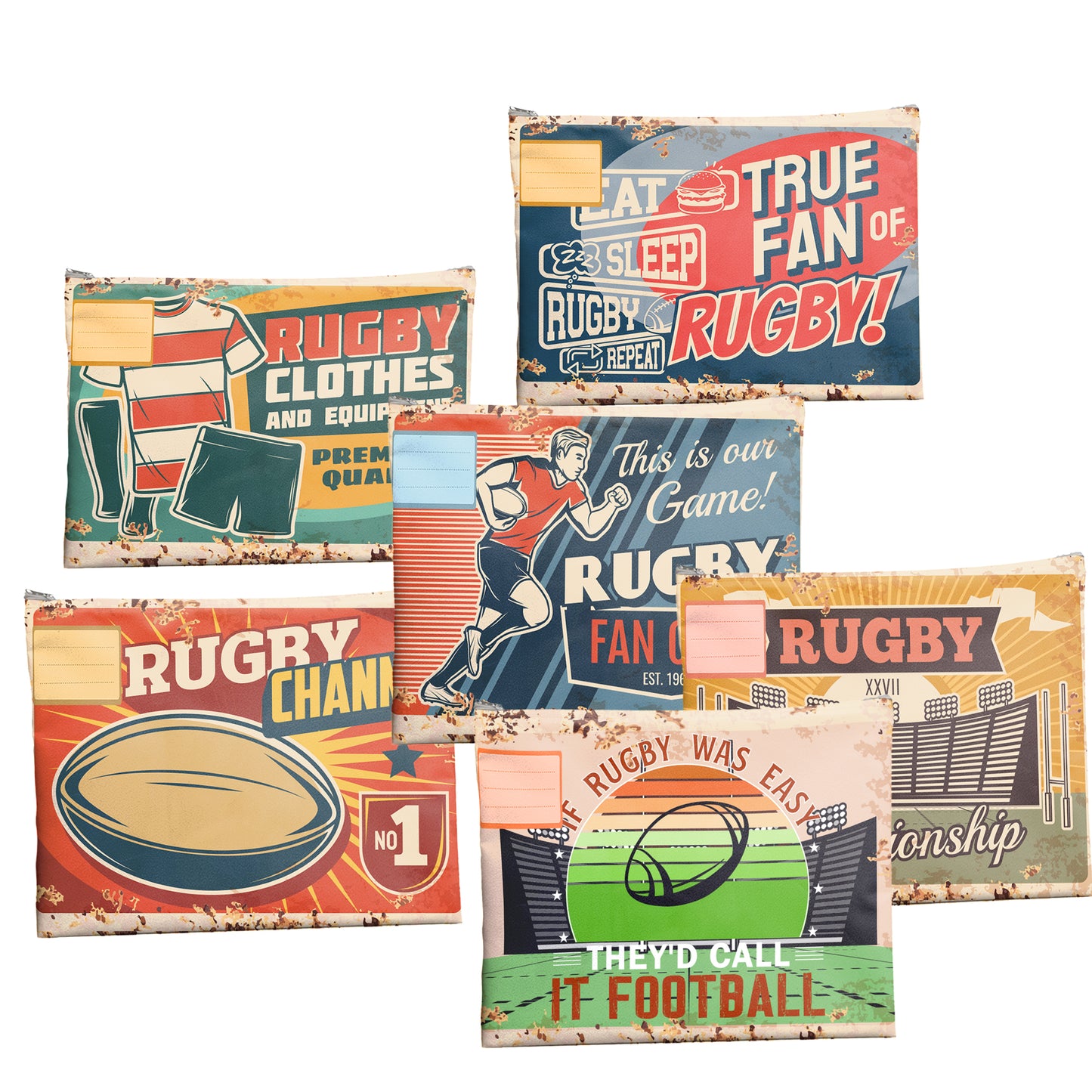 Rugby Subject Savvy Book Bags Set of 6