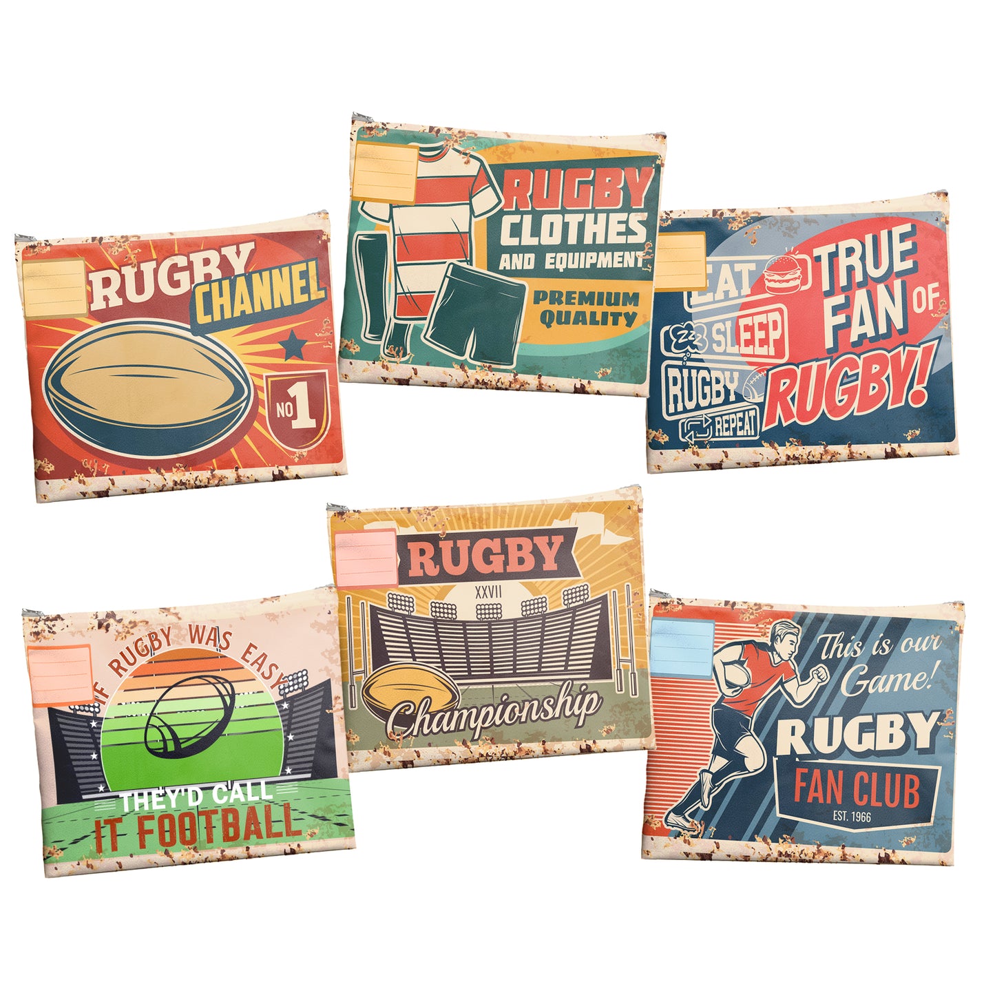 Rugby Subject Savvy Book Bags Set of 6