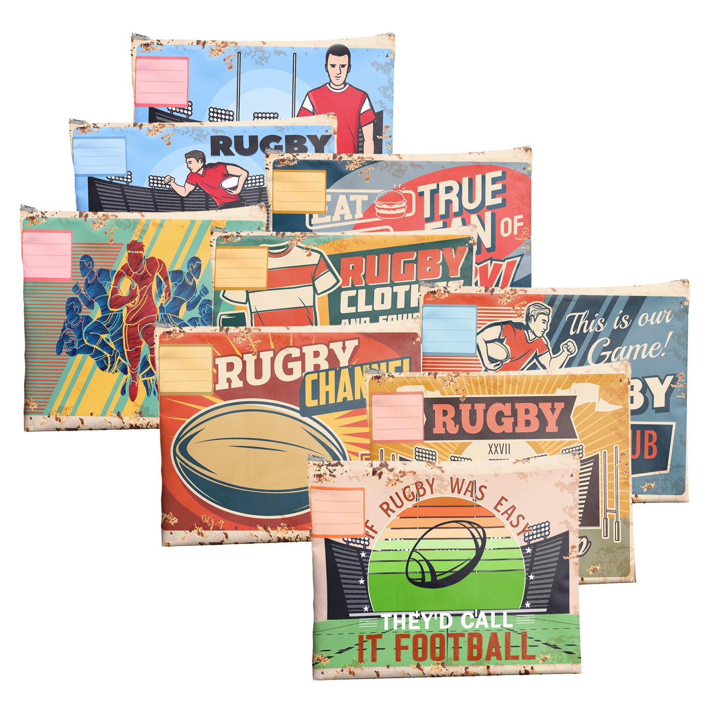 Rugby Subject Savvy Book Bags Set of 9