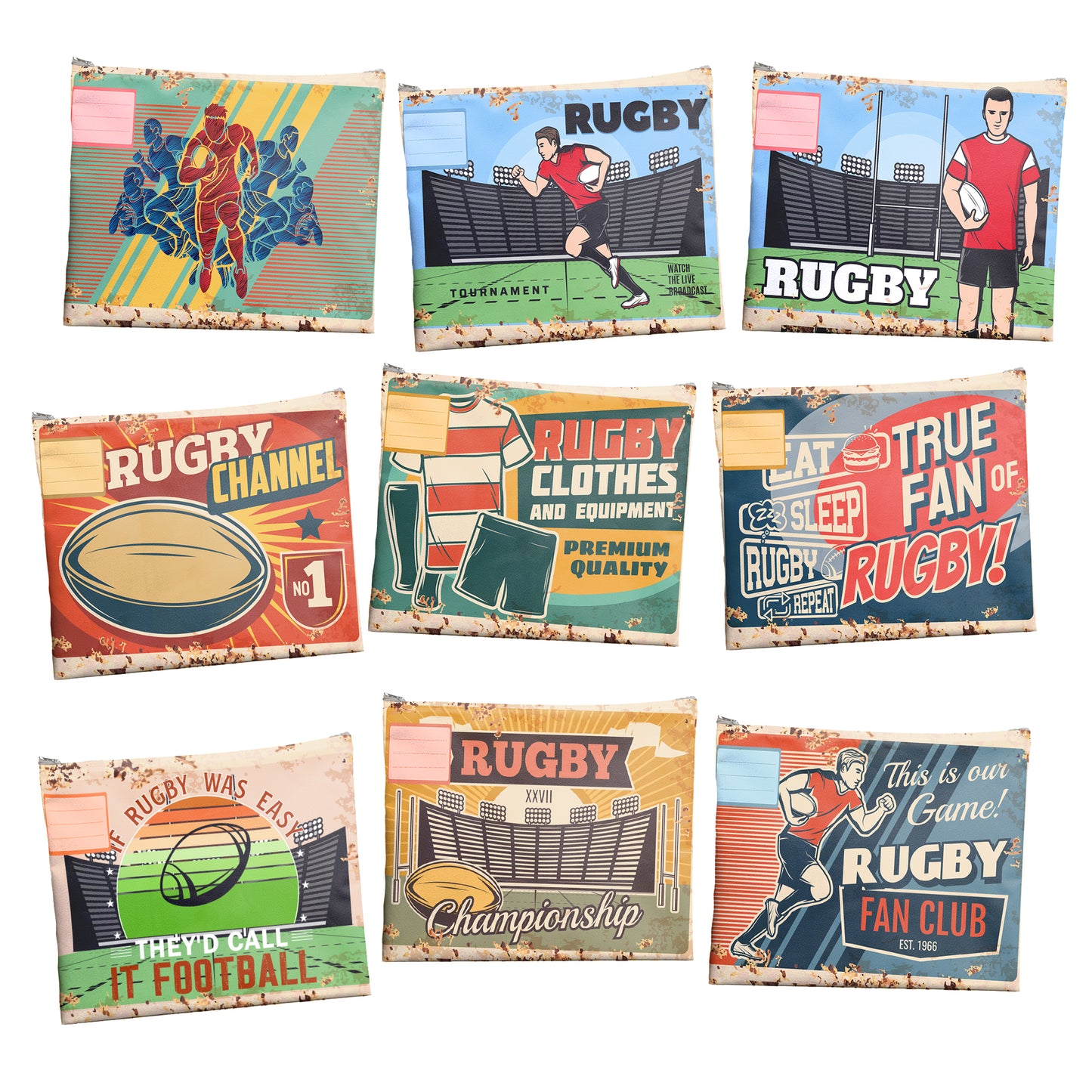Rugby Subject Savvy Book Bags Set of 9
