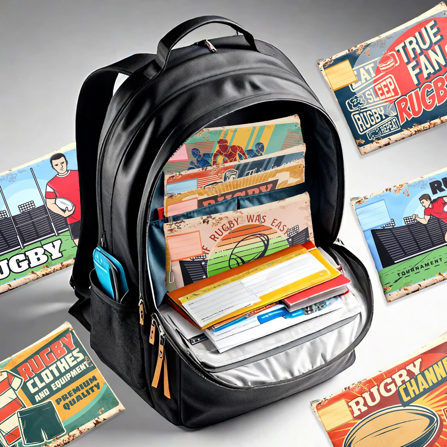 Rugby Subject Savvy Book Bags Set of 9