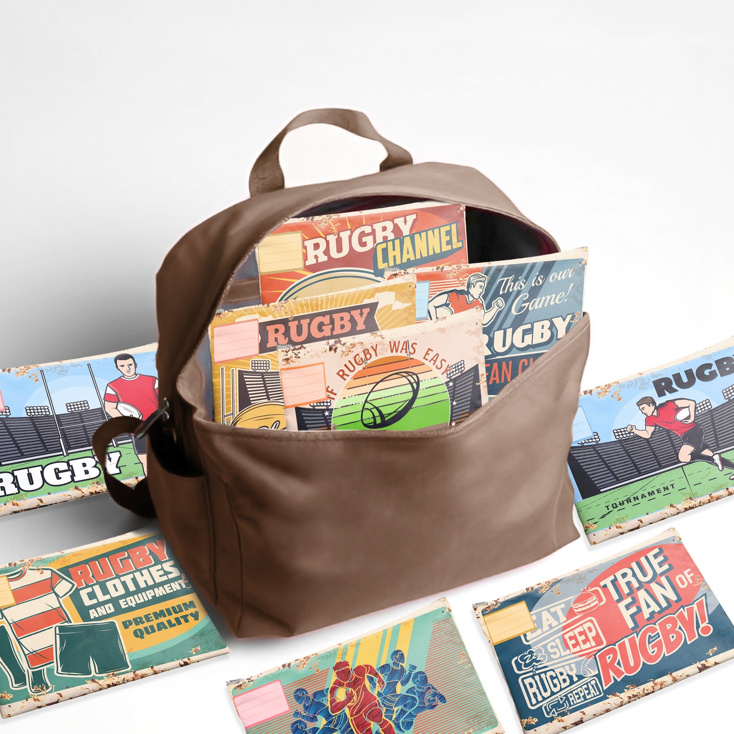 Rugby Subject Savvy Book Bags Set of 9