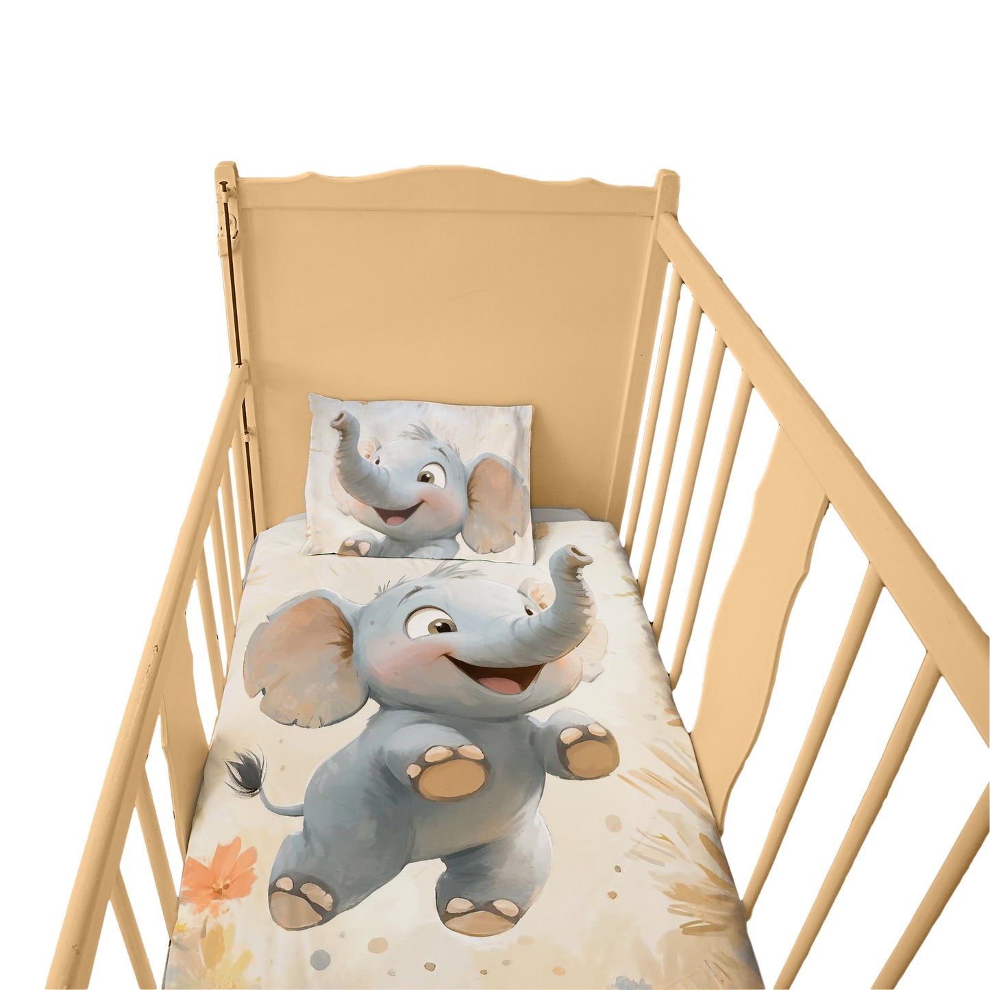 Running Baby Elephant Cot Set