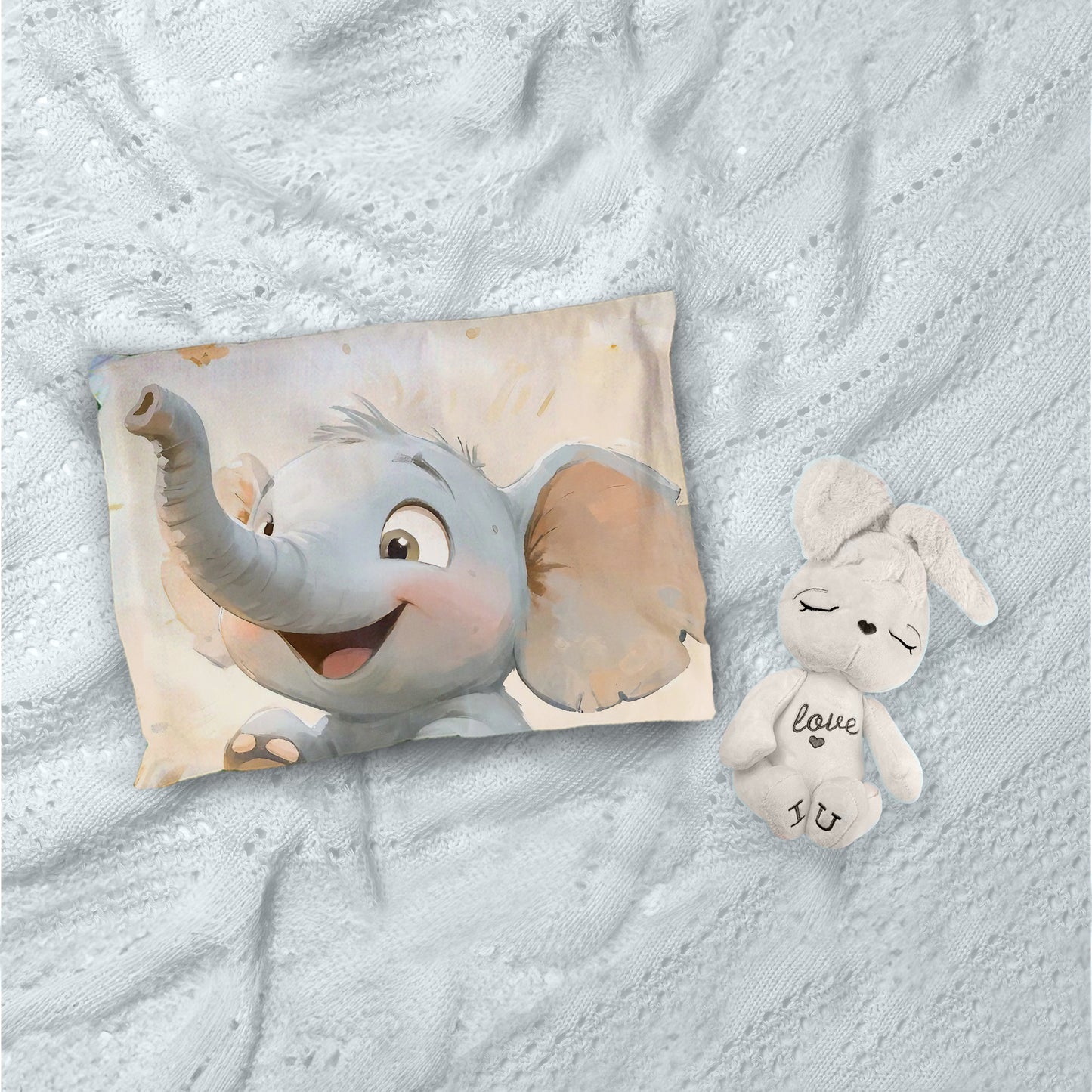 Running Baby Elephant Cot Set