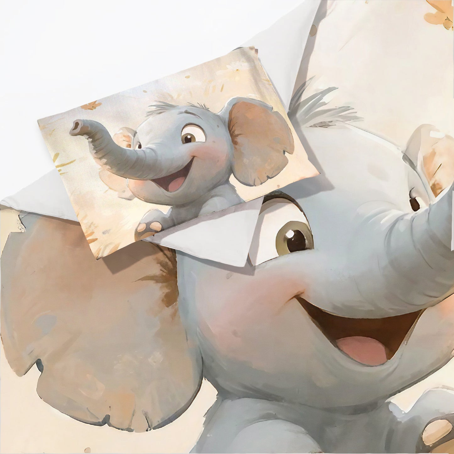 Running Baby Elephant Cot Set
