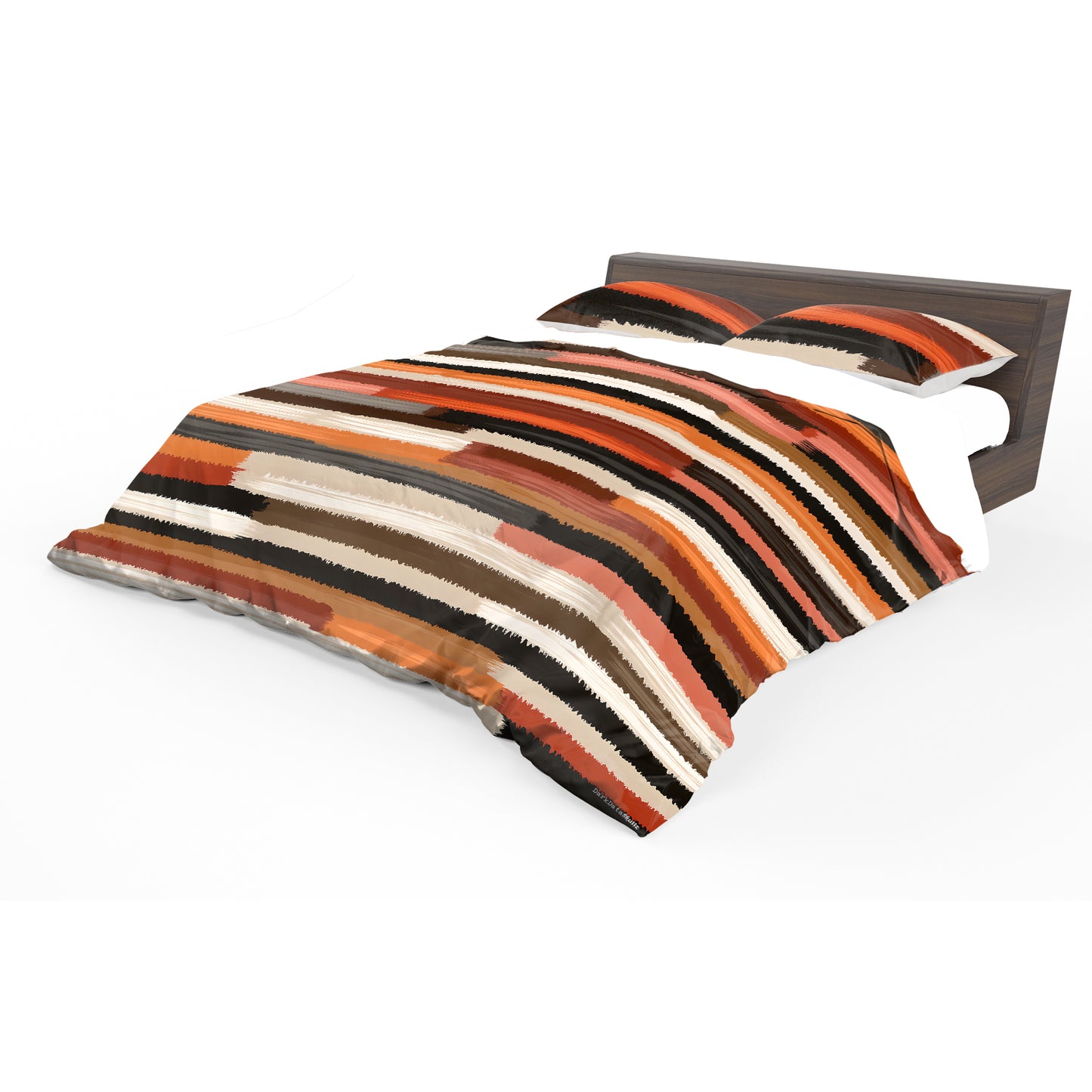 Rust Orange Brush Strokes Duvet Cover Set by Wikus Schalkwyk