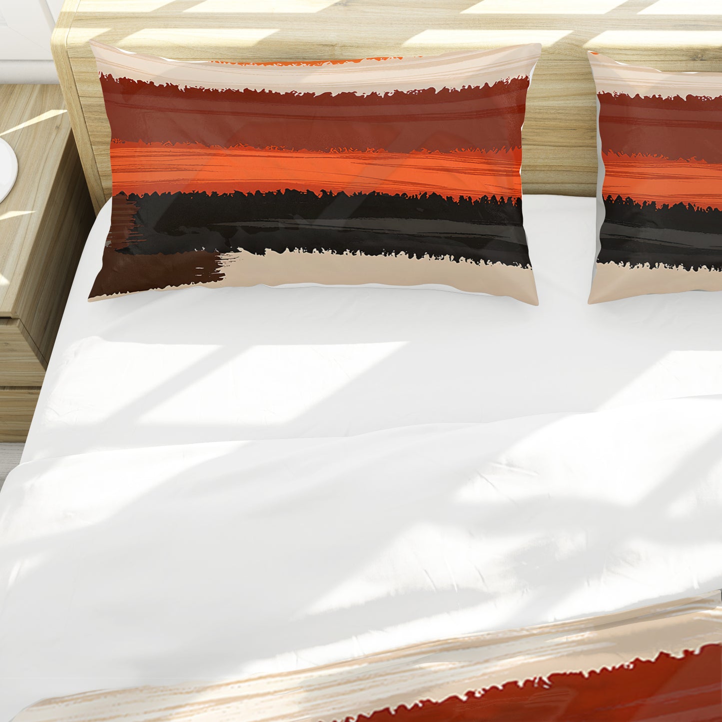 Rust Orange Brush Strokes Duvet Cover Set by Wikus Schalkwyk