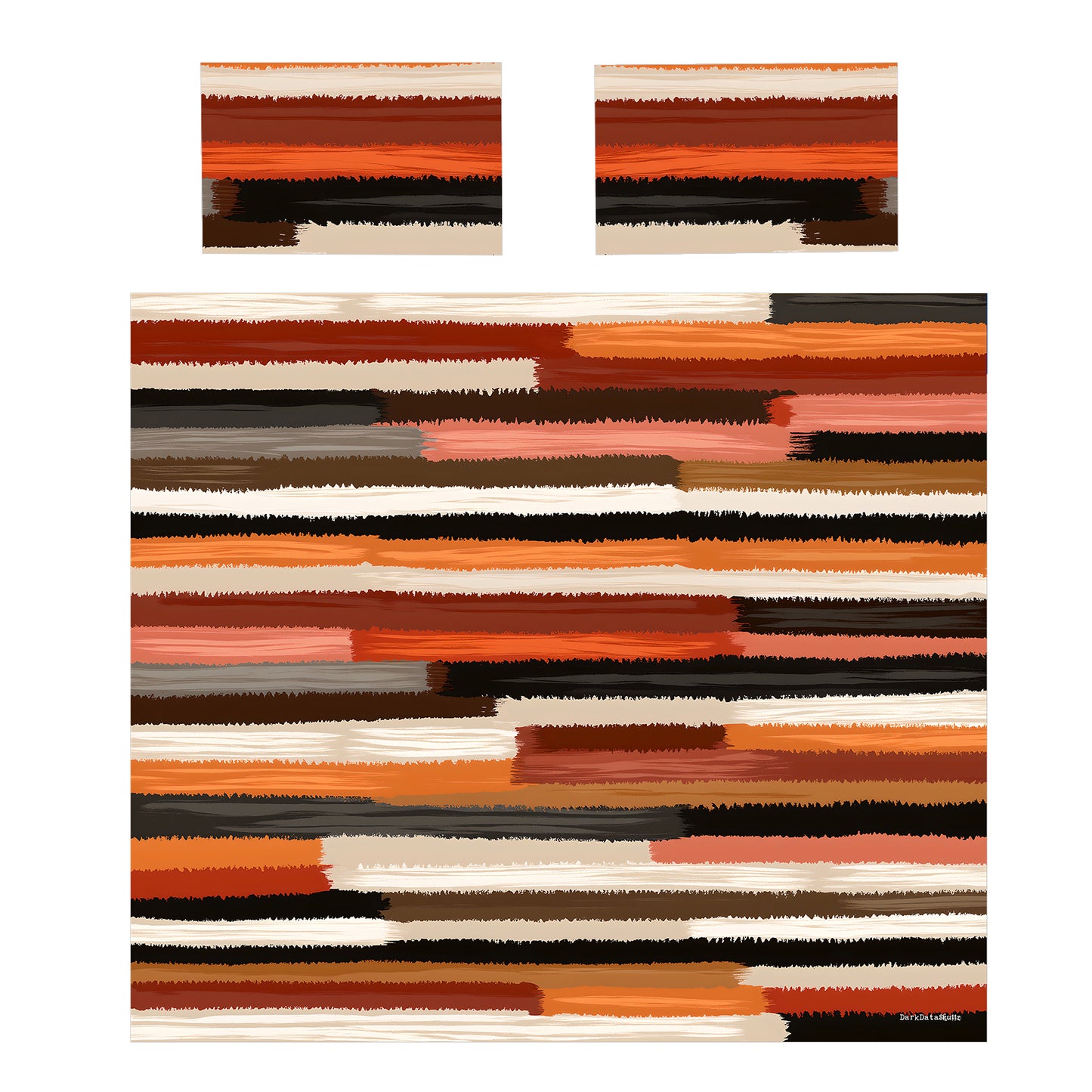 Rust Orange Brush Strokes Duvet Cover Set by Wikus Schalkwyk