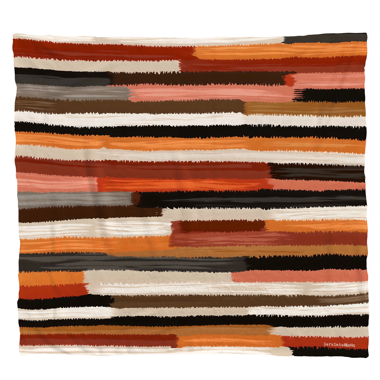 Rust Orange Brush Strokes Light Weight Fleece Blanket by Wikus Schalkwyk