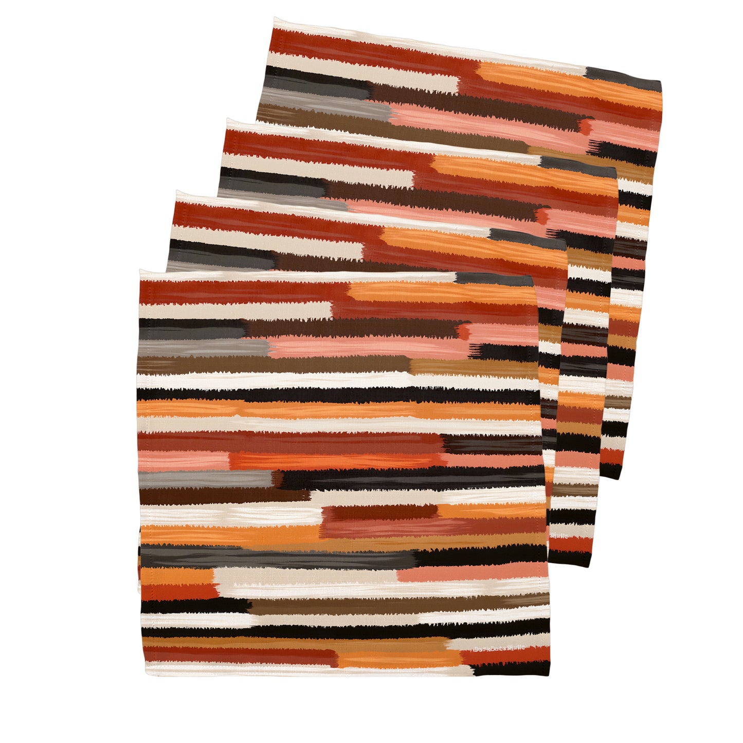 Rust Orange Brush Strokes Napkins by Wikus Schalkwyk