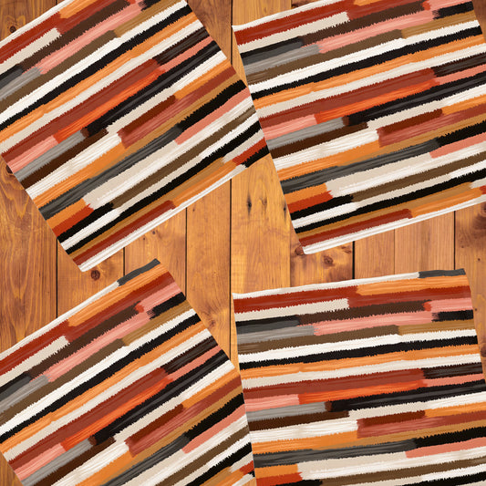 Rust Orange Brush Strokes Napkins by Wikus Schalkwyk