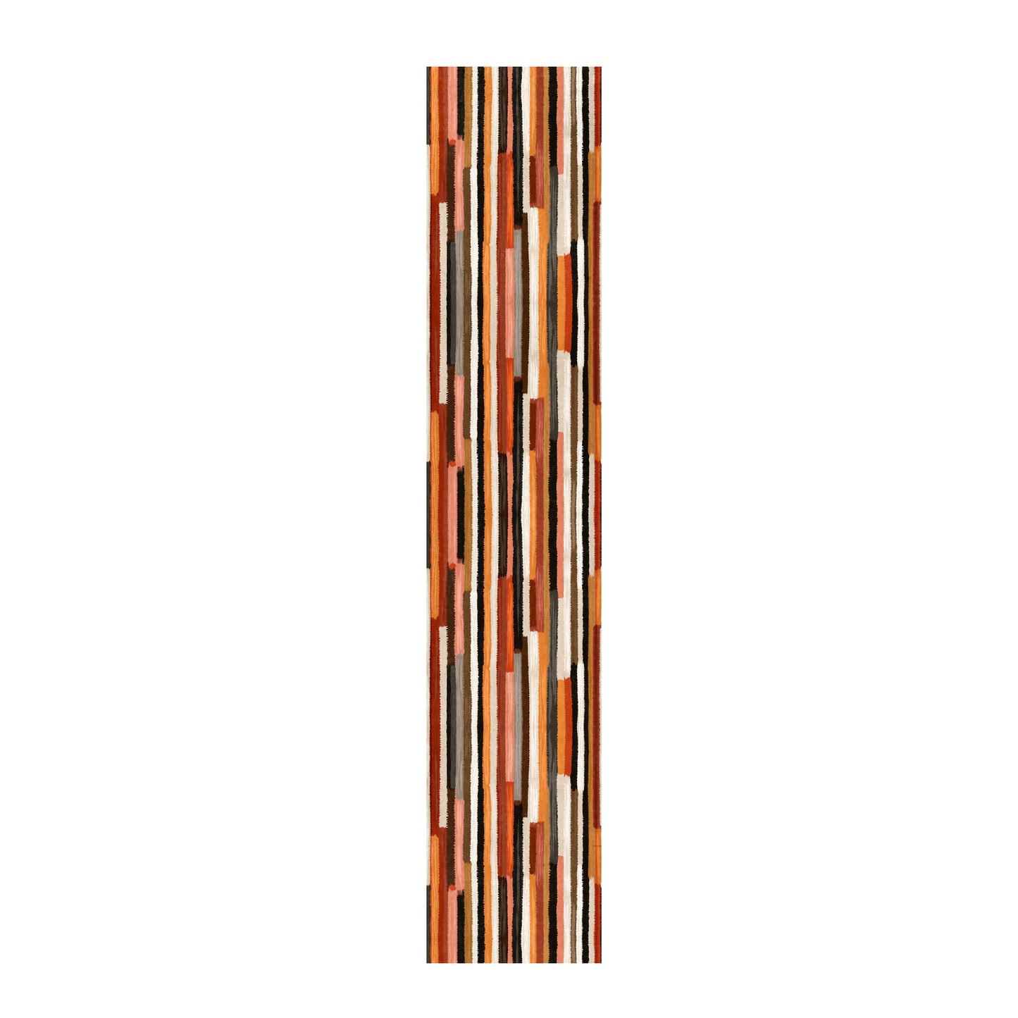 Rust Orange Brush Strokes Table Runner by Wikus Schalkwyk