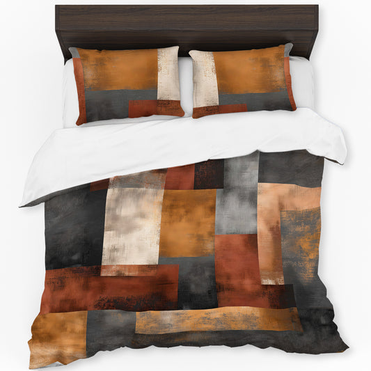 Rust & Amber Patchwork Duvet Cover Set by Wikus Schalkwyk