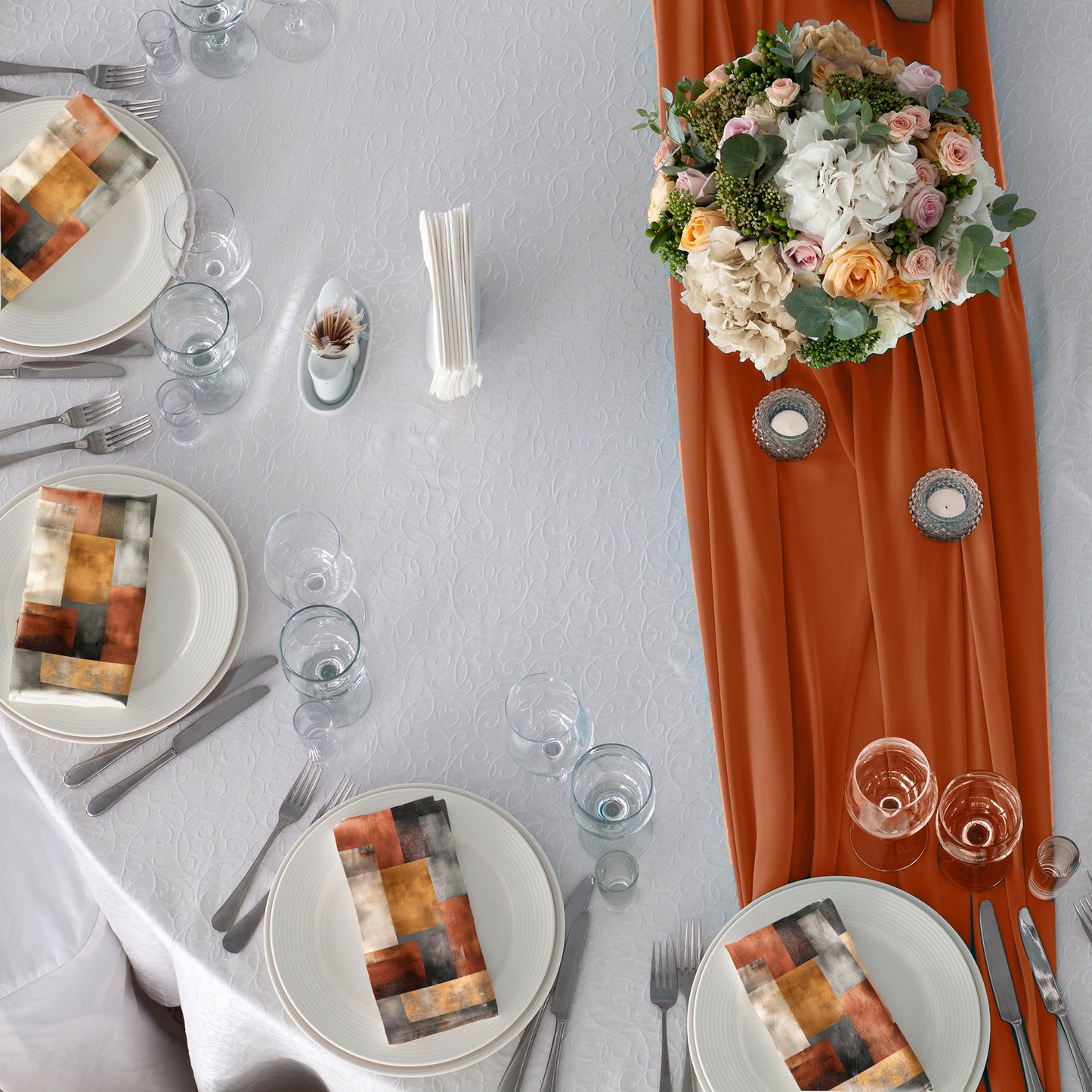 Rust & Amber Patchwork Napkins by Wikus Schalkwyk