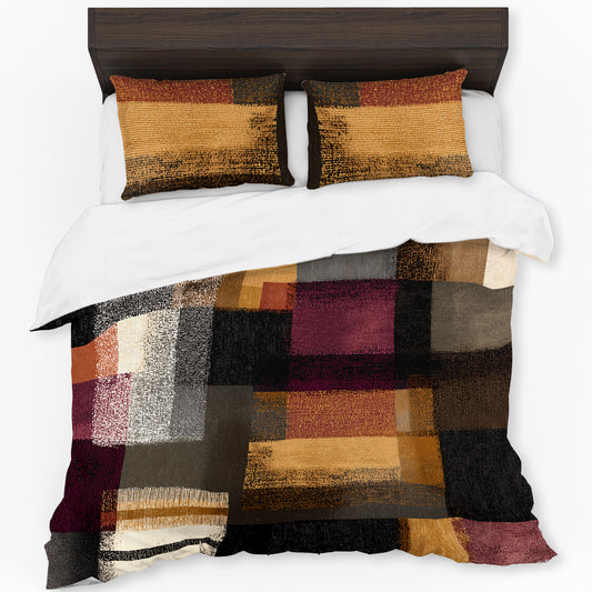 Rust & Burgundy Stripes Duvet Cover Set by Wikus Schalkwyk