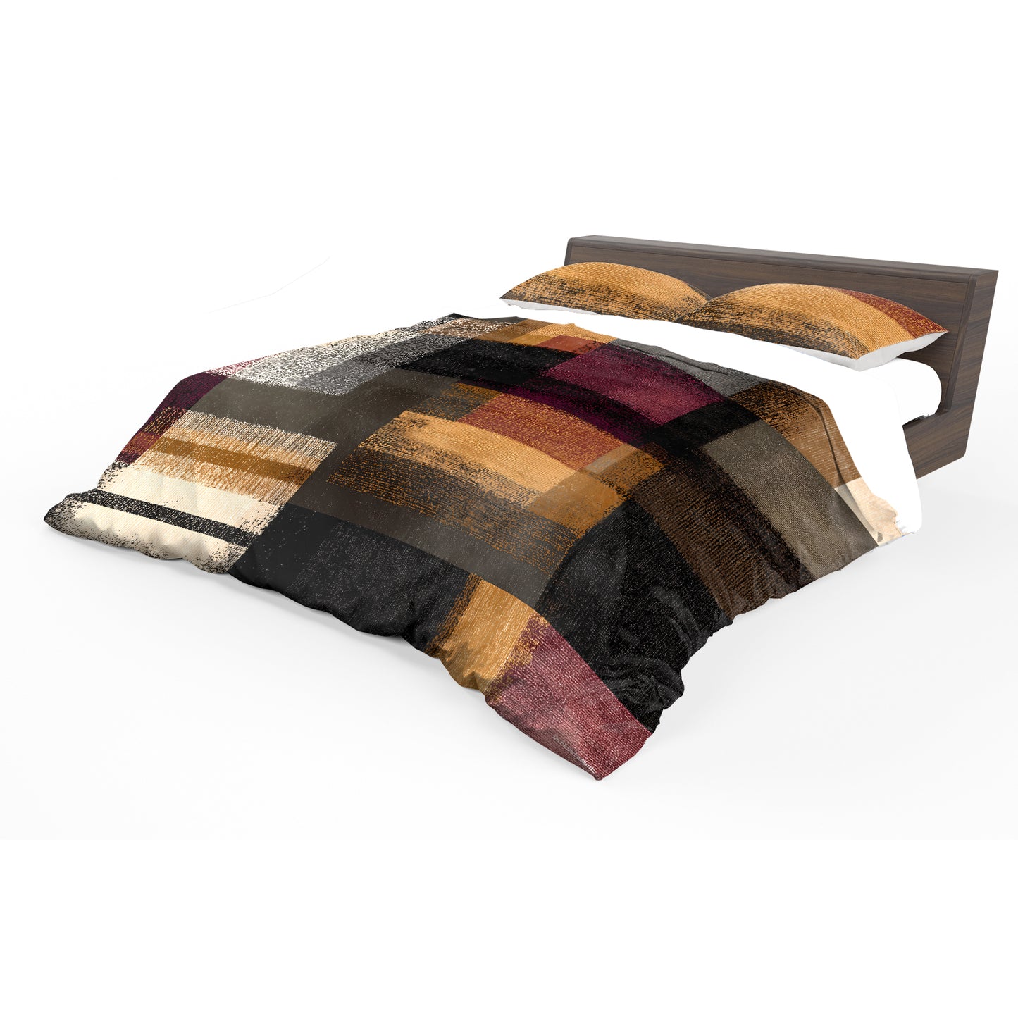 Rust & Burgundy Stripes Duvet Cover Set by Wikus Schalkwyk