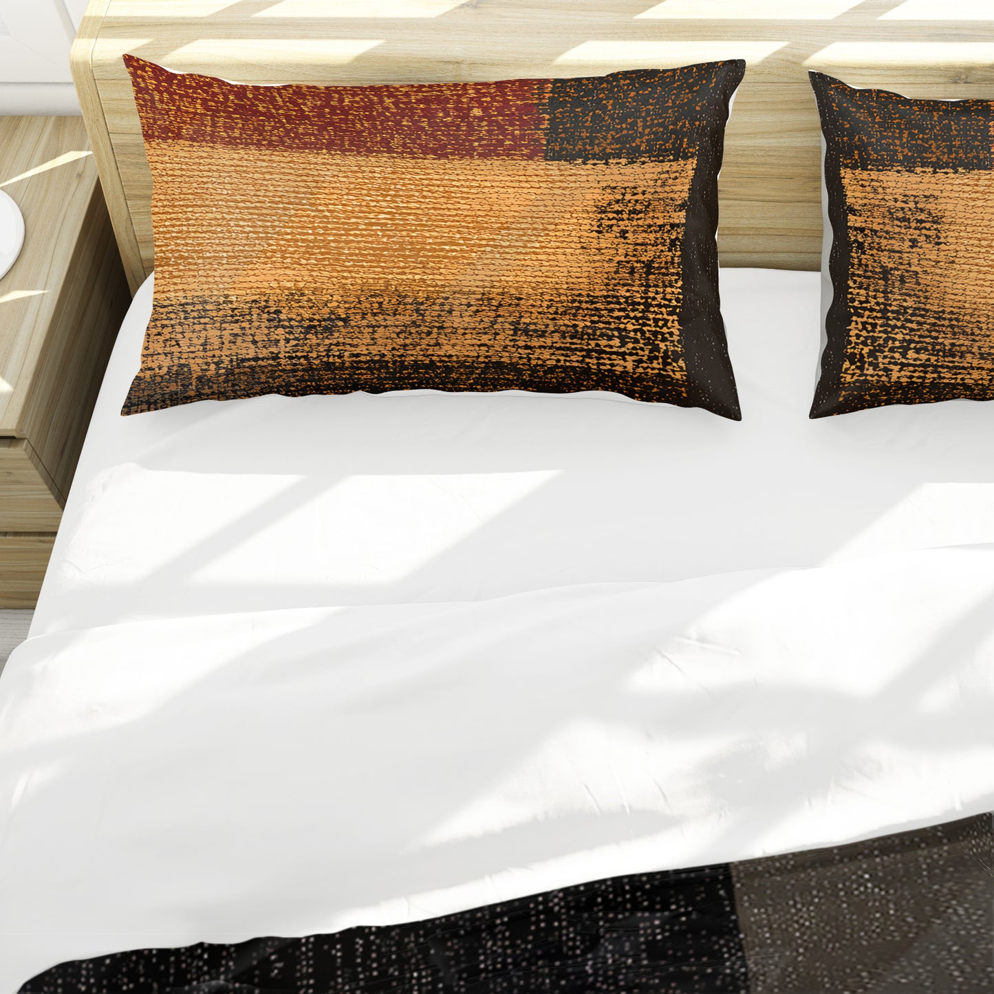 Rust & Burgundy Stripes Duvet Cover Set by Wikus Schalkwyk