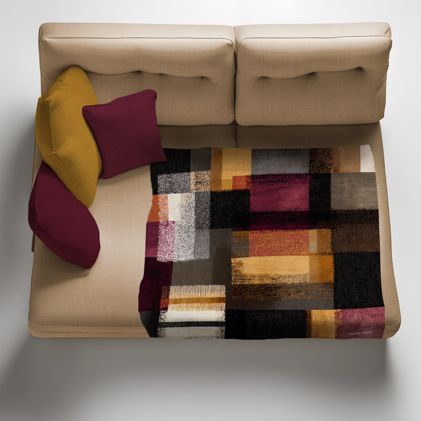 Rust & Burgundy Stripes Light Weight Fleece Blanket by Wikus Schalkwyk
