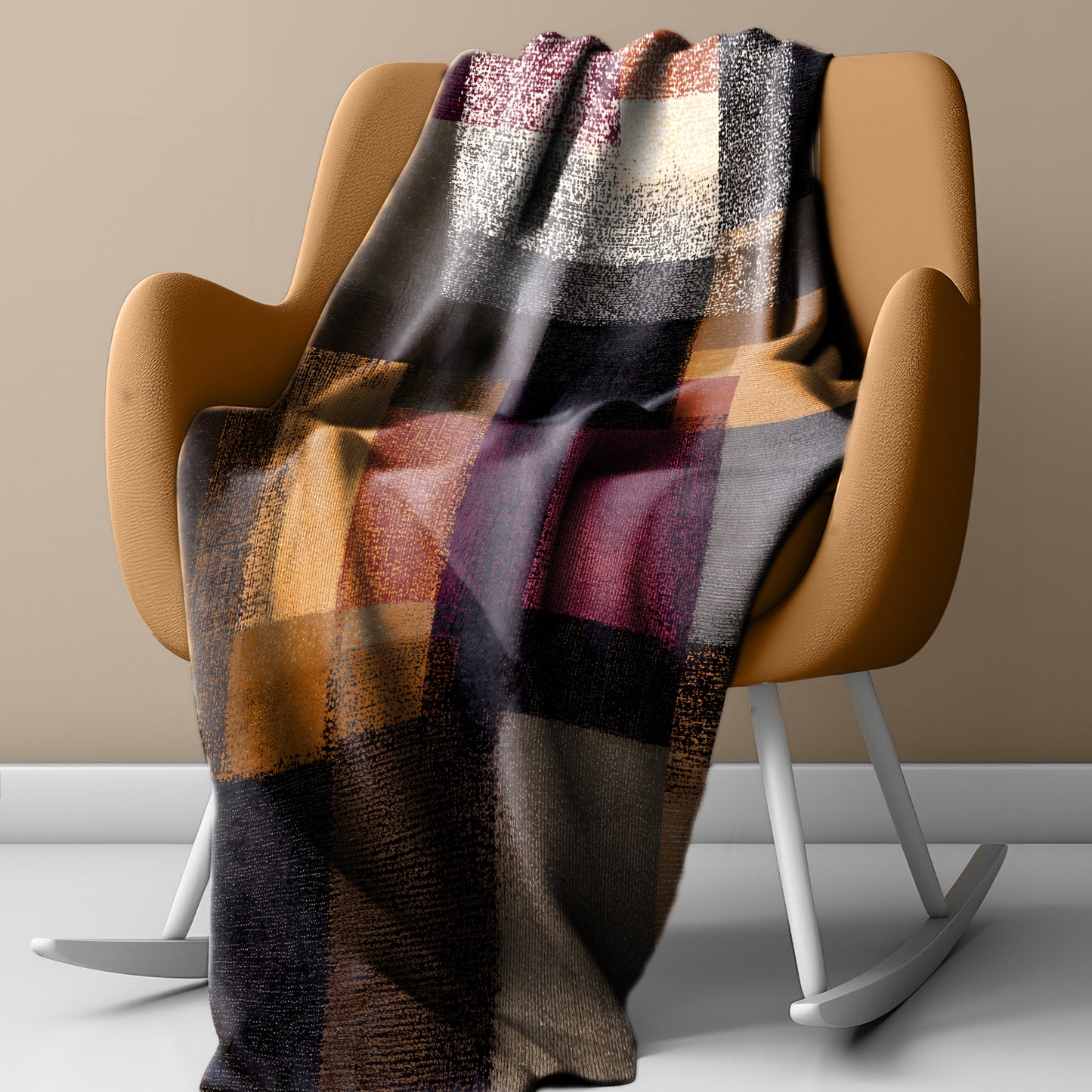 Rust & Burgundy Stripes Light Weight Fleece Blanket by Wikus Schalkwyk