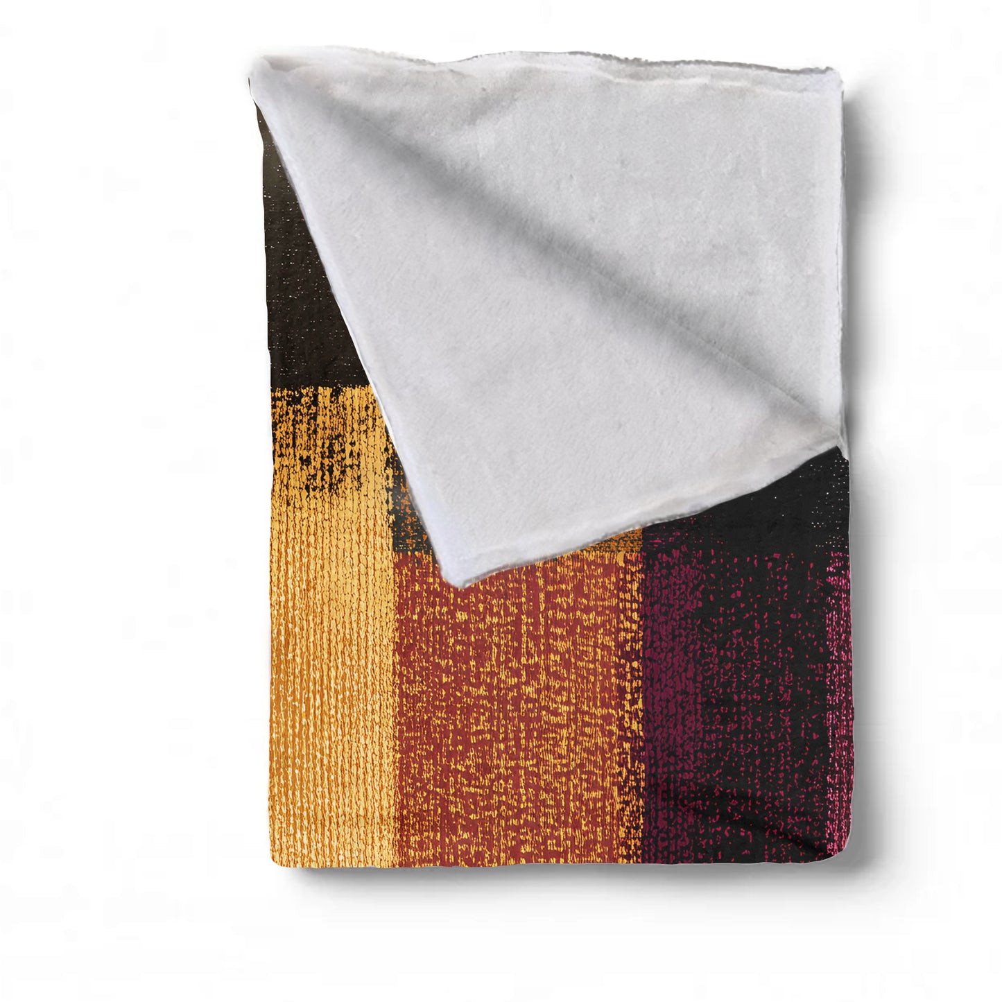 Rust & Burgundy Stripes Light Weight Fleece Blanket by Wikus Schalkwyk