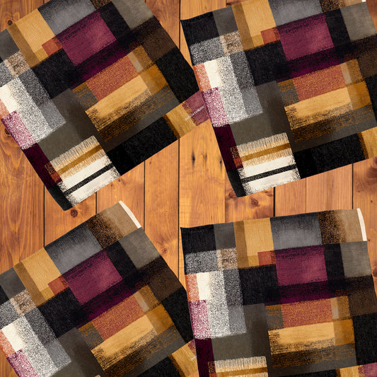 Rust & Burgundy Stripes Napkins by Wikus Schalkwyk