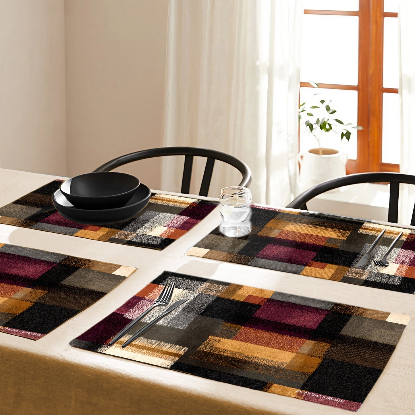 Rust & Burgundy Stripes Placemats by Wikus Schalkwyk