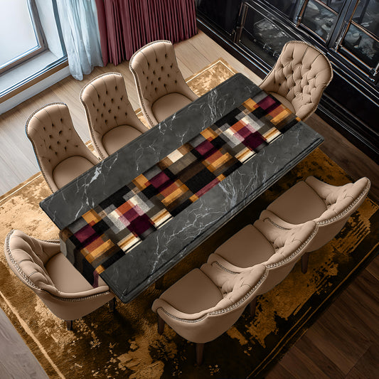Rust & Burgundy Stripes Table Runner by Wikus Schalkwyk