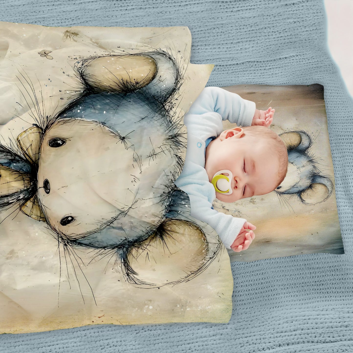 Rustic Baby Mouse Cot Set