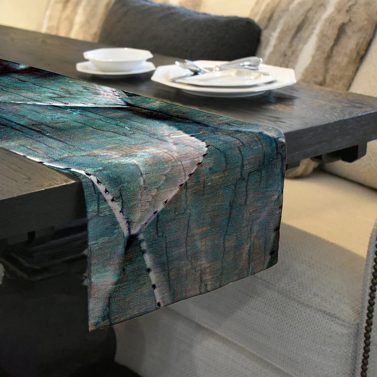 Rustic Blue Succulent Table Runner By Mark van Vuuren
