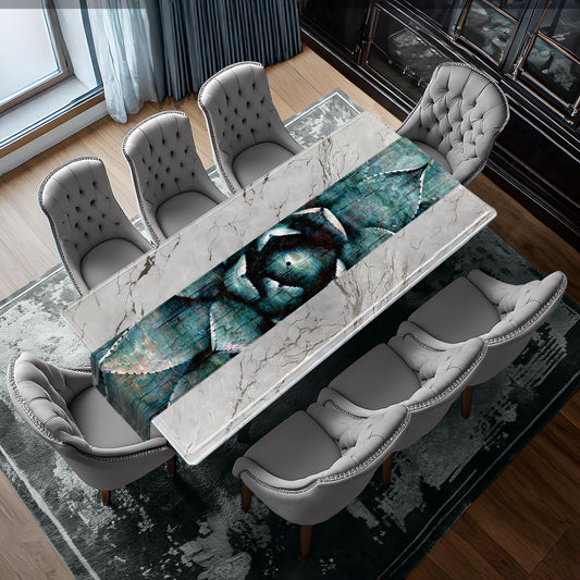 Rustic Blue Succulent Table Runner By Mark van Vuuren