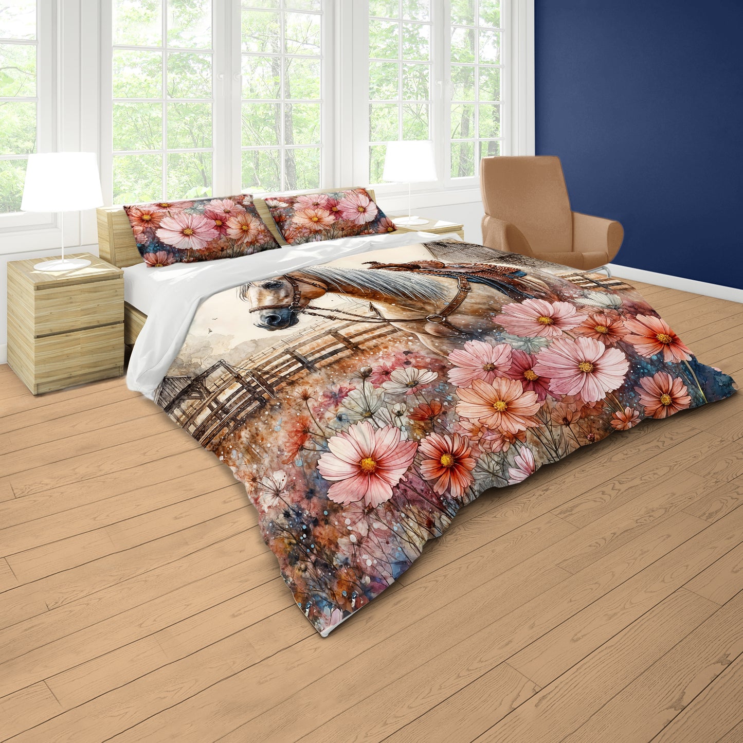 Rustic Farmstead Horse Duvet Cover Set