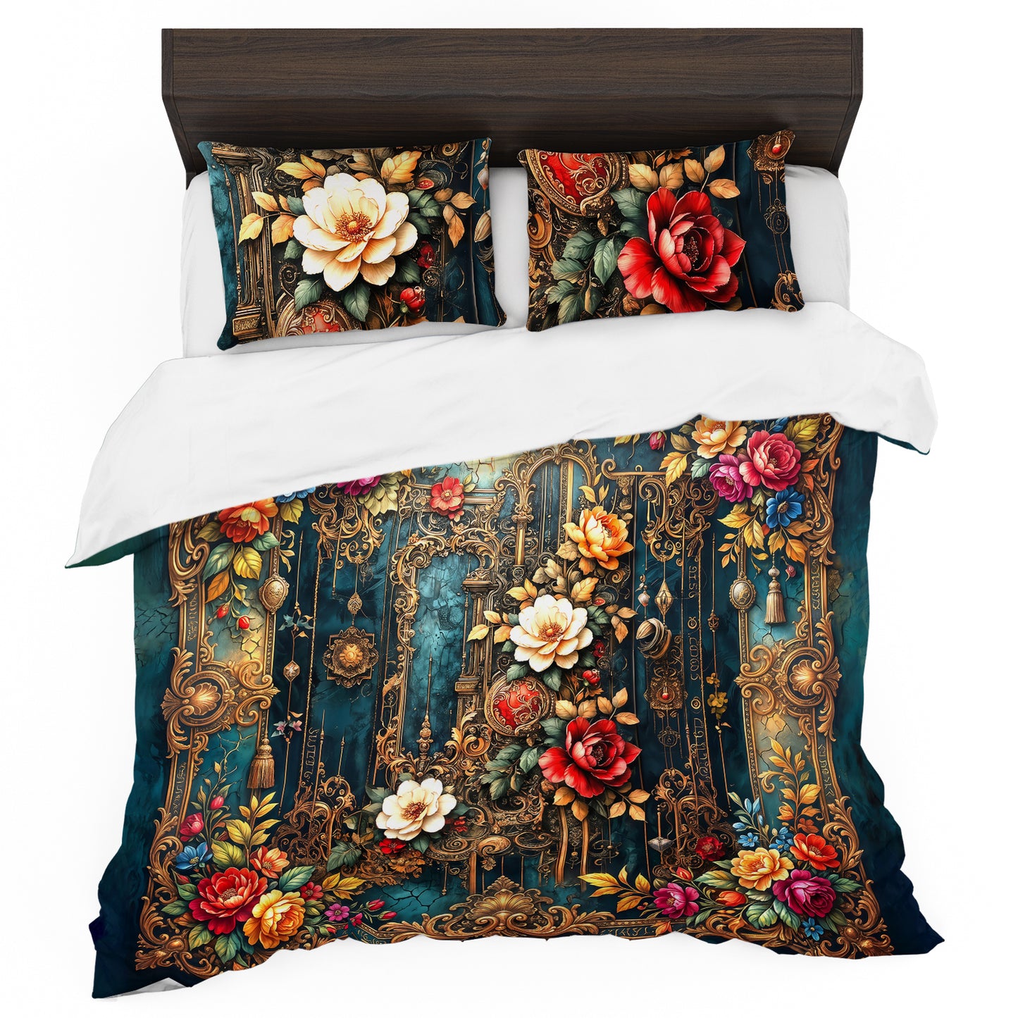 Rustic Floral Corner Duvet Cover Set