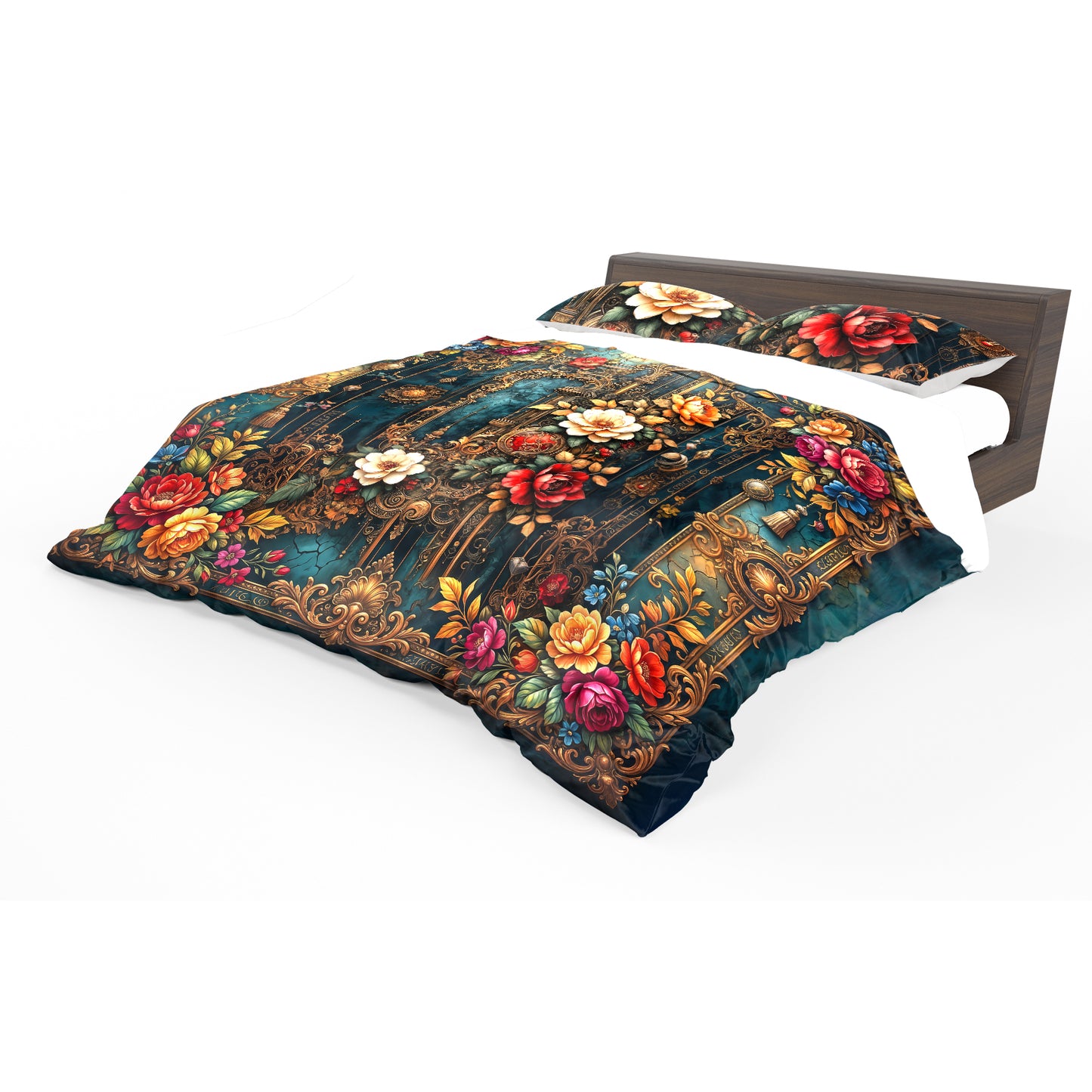 Rustic Floral Corner Duvet Cover Set
