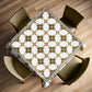 Rustic Gold on Cream Pattern Square Tablecloth