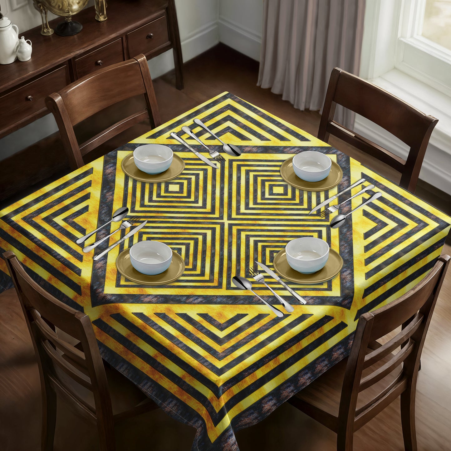 Rustic Haze Square Tablecloth
