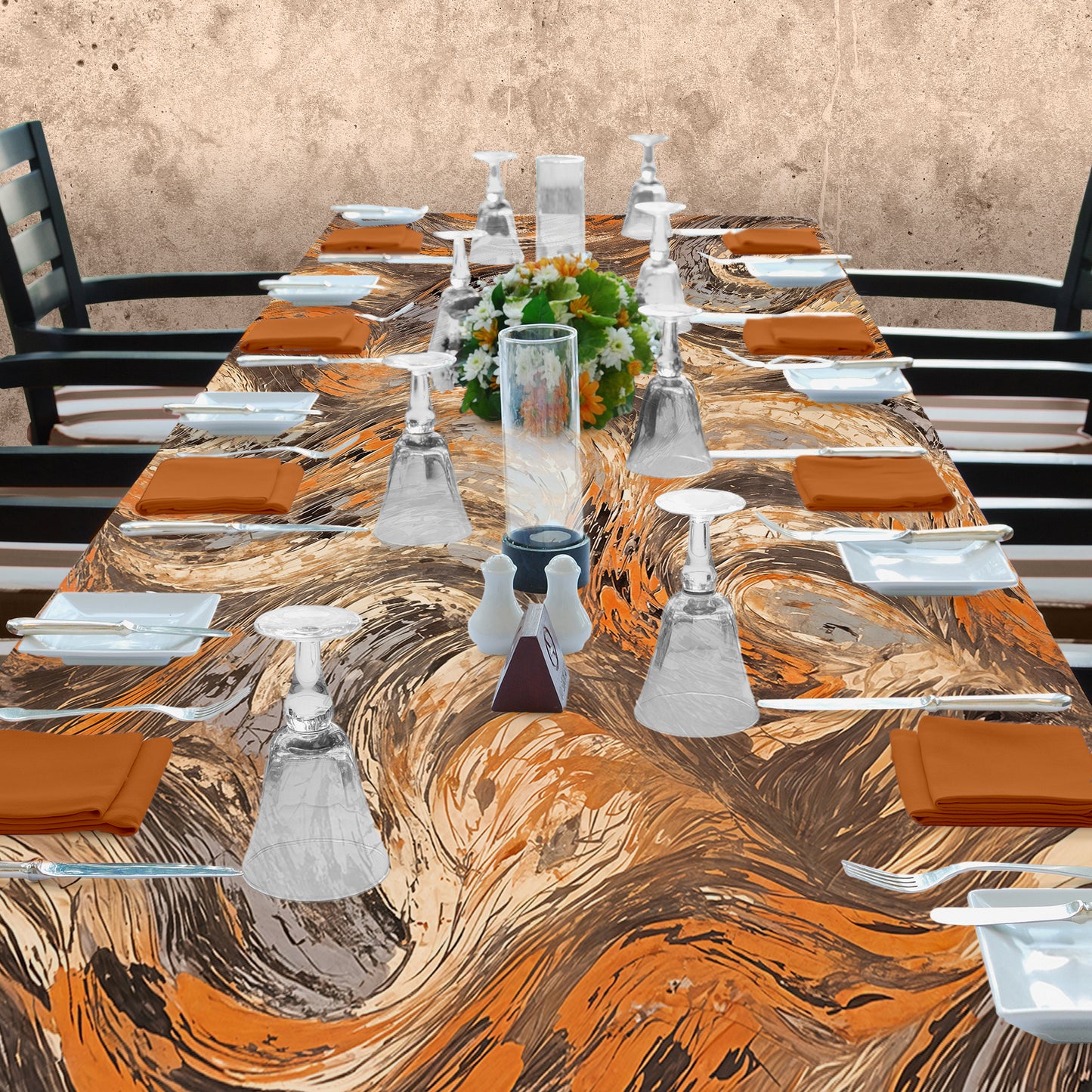 Rustig Swirls 3m Rectangle Tablecloth